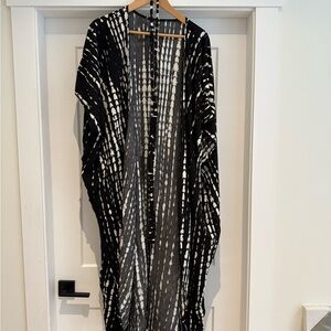 Black and White Striped Kimono